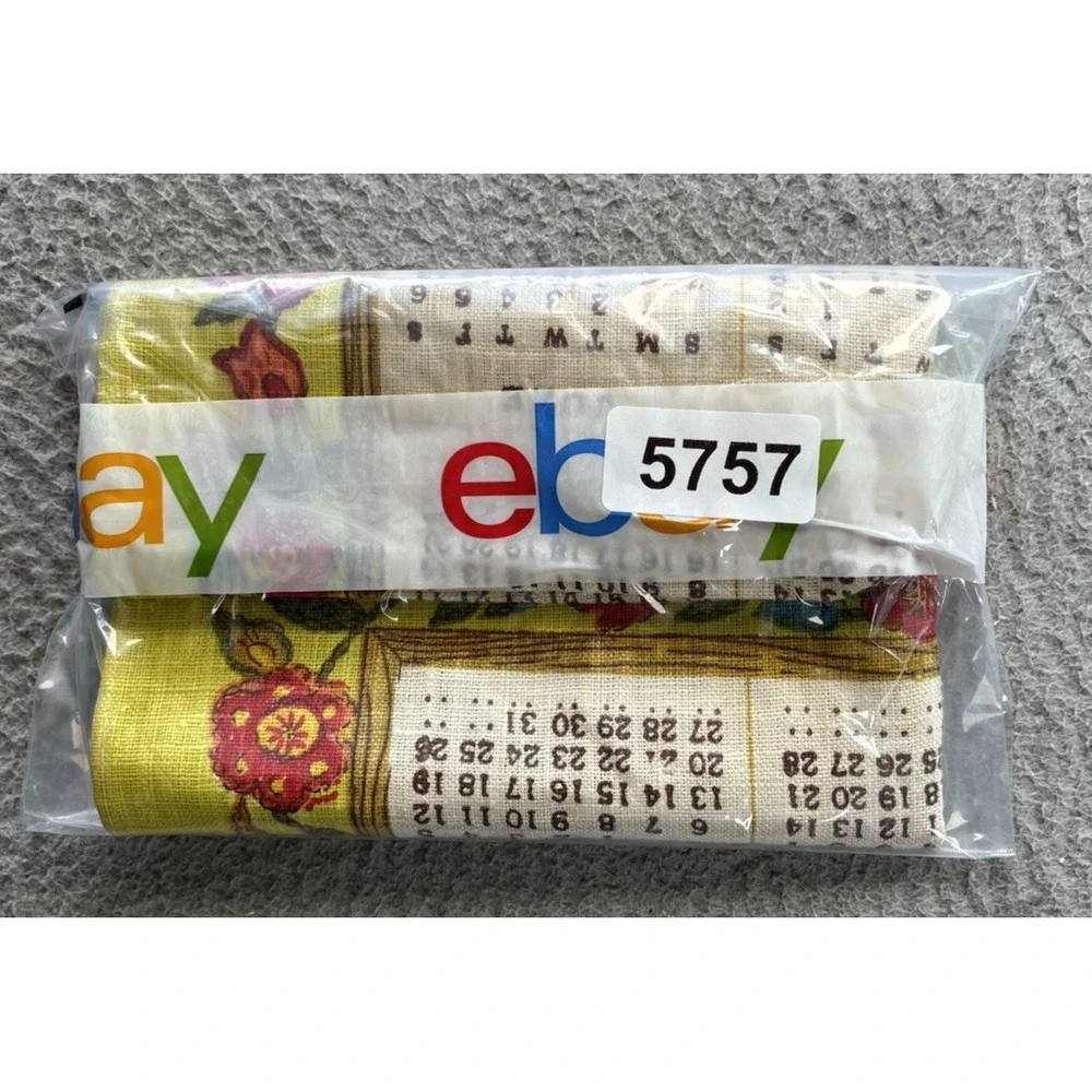 Vintage 1981 Calendar Tea Towel 16x29 Country Cottagecore Floral